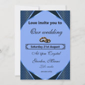 Elegant Blue Wedding Invitation Einladung (Vorderseite)