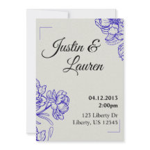 Elegant Blue Wedding Invitation