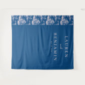 Elegant Blue Wedding Invitation Wandteppich (Vorderseite (Horizontal))