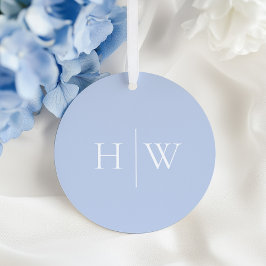 Elegant Blue Wedding Monogram Geschenkanhänger