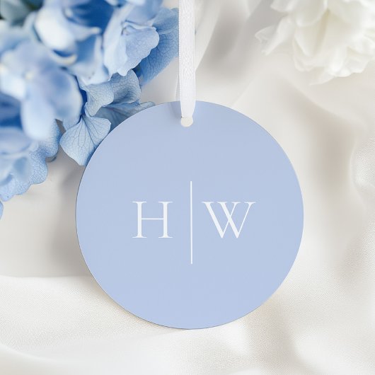 Elegant Blue Wedding Monogram Geschenkanhänger