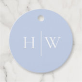 Elegant Blue Wedding Monogram Geschenkanhänger (Vorderseite)