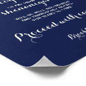 Elegant Blue Wedding Open Bar Sign 8x10 Poster (Ecke)