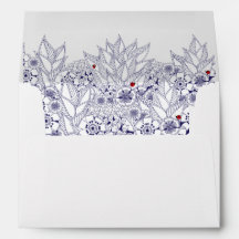 Elegant Blue Wedding RSVP Custom