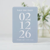 Elegant Blue Wedding Save the Date Cards Einladung (Stehend Vorderseite)