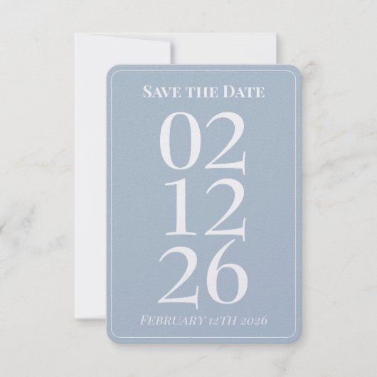 Elegant Blue Wedding Save the Date Cards Einladung (Vorderseite)
