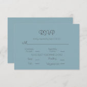 Elegant Blue Wedding Simple RSVP Card (Vorne/Hinten)