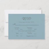 Elegant Blue Wedding Simple RSVP Card Karte (Vorderseite)