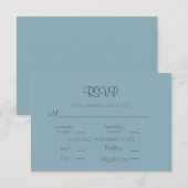 Elegant Blue Wedding Simple RSVP Card Karte (Vorne/Hinten)