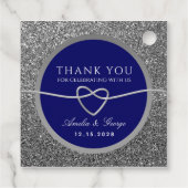 Elegant Blue Wedding Vielen Dank Geschenkanhänger (Rückseite)