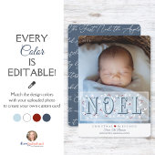 Elegant Blue White Baby's First Christmas Card Karte