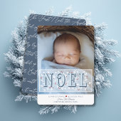 Elegant Blue White Baby's First Christmas Card Karte