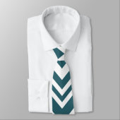 Elegant blue & white chevron pattern Neck Tie Krawatte (Gebunden)