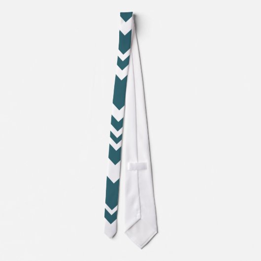 Elegant blue & white chevron pattern Neck Tie Krawatte (Rückseite)