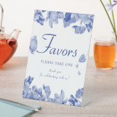 Elegant Blue White Chinoiserie Blumenstrauß-Unters Sockelschild (In Situ)