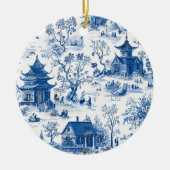 Elegant Blue & White Chinoiserie Design Ornament (Vorne)