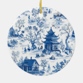 Elegant Blue & White Chinoiserie Design Ornament (Hinten)
