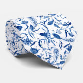 Elegant Blue White Chinoiserie Krawatte (Gerollt)