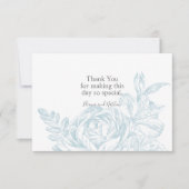 Elegant Blue White Floral Wedding Dankeskarte (Vorderseite)