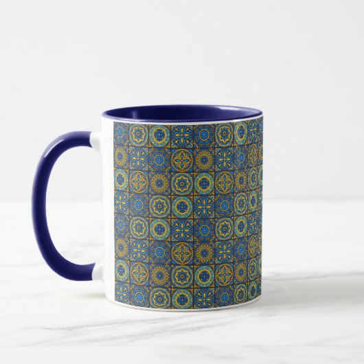 Elegant blue& white Moroccan  pattern  Tasse (Links)