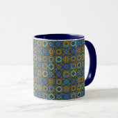 Elegant blue& white Moroccan  pattern  Tasse (VorderseiteRechts)
