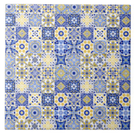 Elegant blue& white Portuguese Azulejo pattern  Fliese