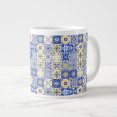 Elegant blue& white Portuguese Azulejo pattern  Jumbo-Tasse (Vorderseite Rechts)