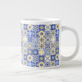 Elegant blue& white Portuguese Azulejo pattern  Jumbo-Tasse (Rechts)