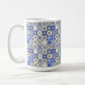Elegant blue& white Portuguese Azulejo pattern  Kaffeetasse (Links)