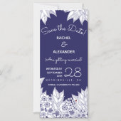Elegant Blue White Save the Date Magneteinladung (Vorderseite)
