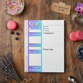 Elegant Blue & White Sheets | Refill Recipe Pages Notizblock