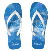 Elegant Blue White Something Blue Wedding Bride Badesandalen (Fußbett)