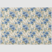 Elegant Blue & White Vintage Inspired Florals  Seidenpapier (Vorderseite)