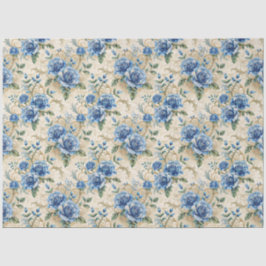 Elegant Blue & White Vintage Inspired Florals  Seidenpapier