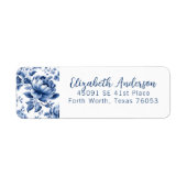 Elegant Blue White Vintage Rose Floral (Vorne)