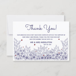 Elegant Blue White Wedding Dankeskarte