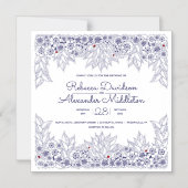 Elegant Blue White Wedding Erinnerung Magnet (Vorderseite)