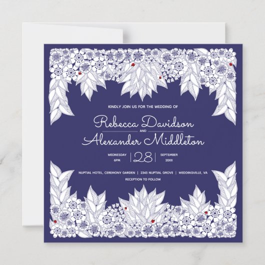 Elegant Blue White Wedding Erinnerung Magnet (Vorderseite)