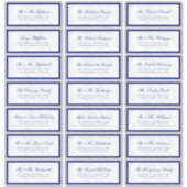 Elegant Blue White Wedding Guest Address Labels (Vorderseite)