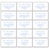 Elegant Blue & White Wedding individuelle Adresse Aufkleber (Vorderseite)