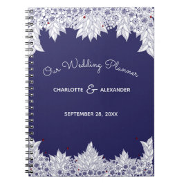 Elegant Blue White Wedding Notizblock