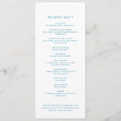 Elegant Blue White Wedding Programm (Rückseite)
