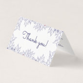 Elegant Blue White Wedding Vielen Dank (Vorderseite)