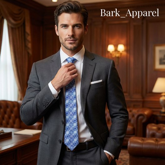 Elegant Blue & White Winter Snowflake Pattern Gift Krawatte