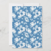 Elegant Blue Wildblume 95. Geburtstagsparty Einladung (Rückseite)