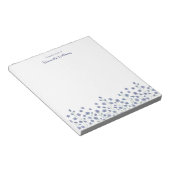 Elegant Blue Wildblume Personalisiert Notepad Notizblock (angewinkelt)
