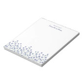Elegant Blue Wildblume Personalisiert Notepad Notizblock (Rotiert)