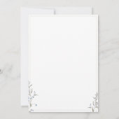 Elegant Blue Wildblumen Coquette Bow Baby Dusche Einladung (Rückseite)