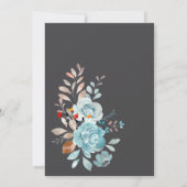 Elegant Blue Wildblumen Mint Mother Day Dinner Einladung (Rückseite)