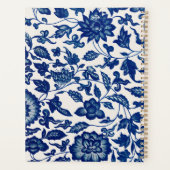 Elegant Blue Wildflower French Country Custom Name Planer (Rückseite)